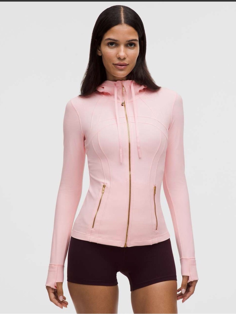 NWT Lululemon Define Hooded Jacket *Nulu Blush Quartz and Gold Zippers Size 8
